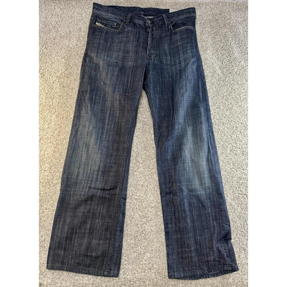 Diesel Industry Men 34x32 Quratt Denim Jeans Dark Blue Made In Italy Button Fly